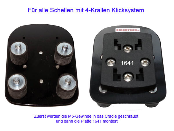 Adapterplatte Halter RICHTER für HR 4-Loch Schalen mit 4 Metallschrauben